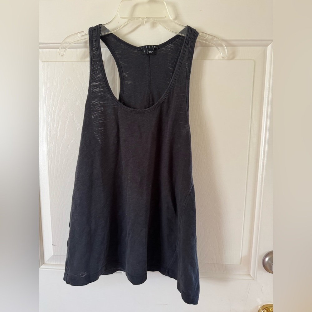 Theory Gray Sleeveless Racerback Tank Top